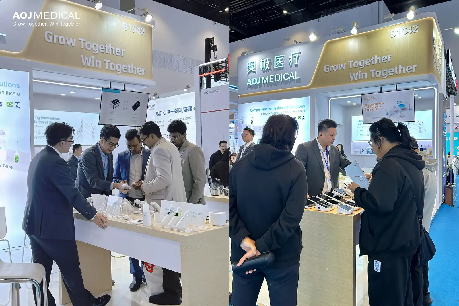 Live product demonstrations at the AOJ Medical booth, CMEF Beijing 2026