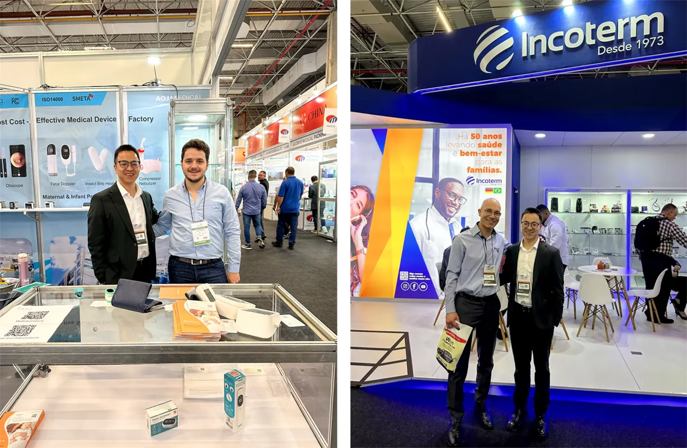 The AOJ MEDICAL team is actively exploring global medical innovation technologies and trends at HOSPITALAR 2023 in Sao Paulo, Brazil