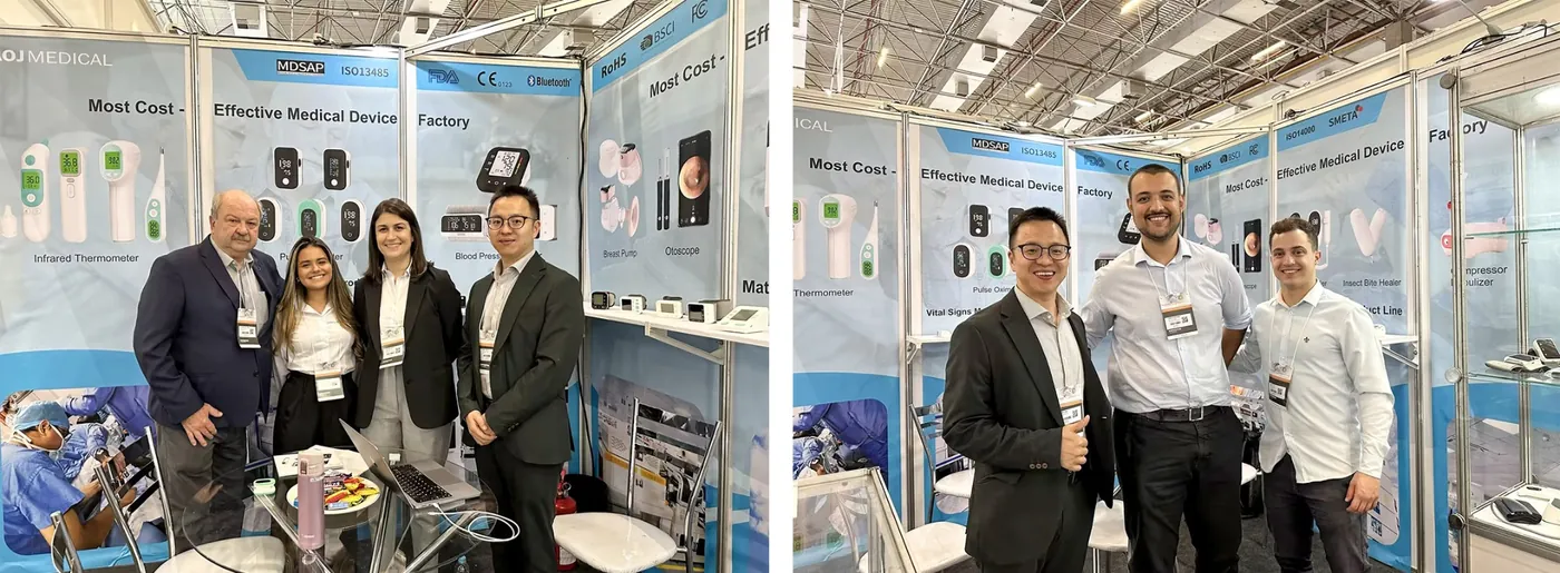 The AOJ MEDICAL team is actively exploring global medical innovation technologies and trends at HOSPITALAR 2023 in Sao Paulo, Brazil