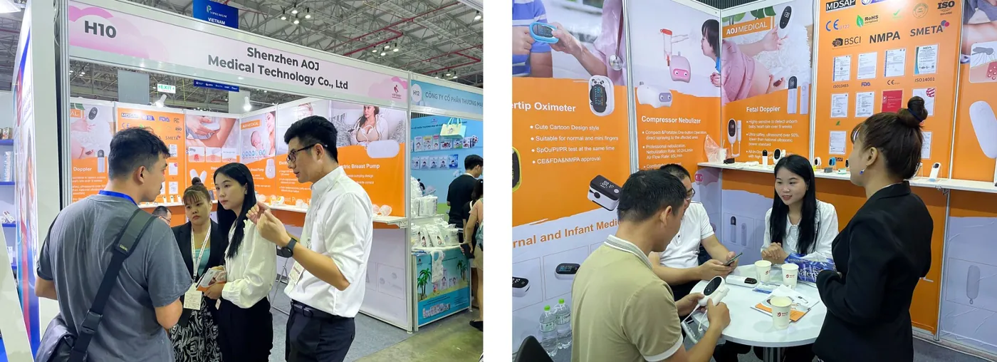 The AOJ MEDICAL team showcased their latest maternal and child health product line at the most influential maternal and child exhibition VIETBABY held