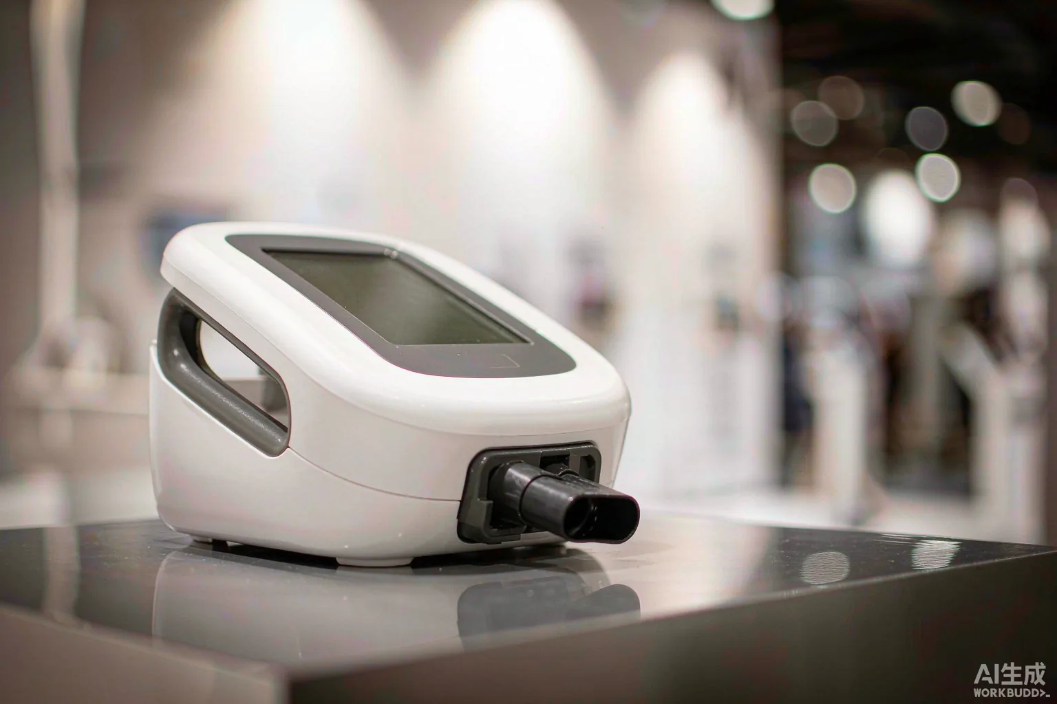 Device on display at a medical trade fair