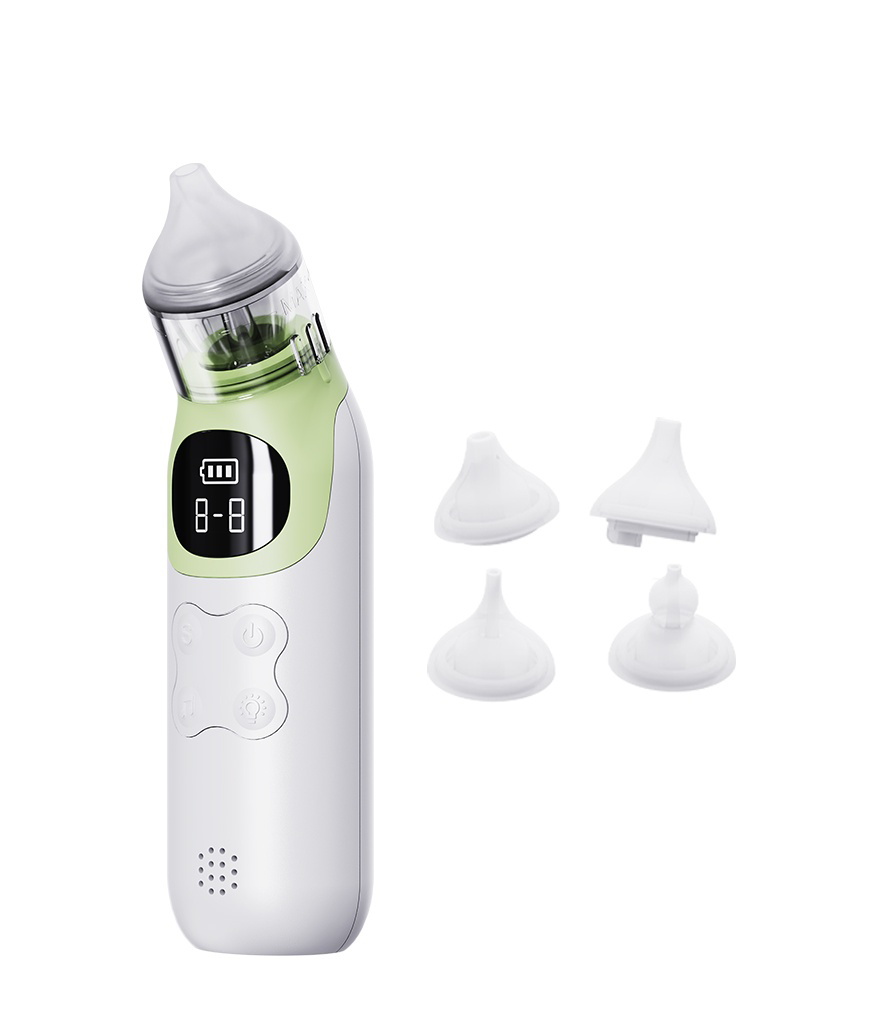 portable baby nasal aspirator with four food-grade silicone tips