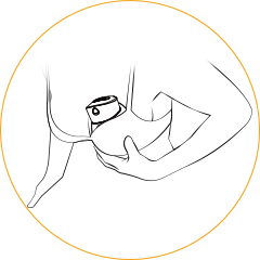 Place the soft silicone shield over your breast