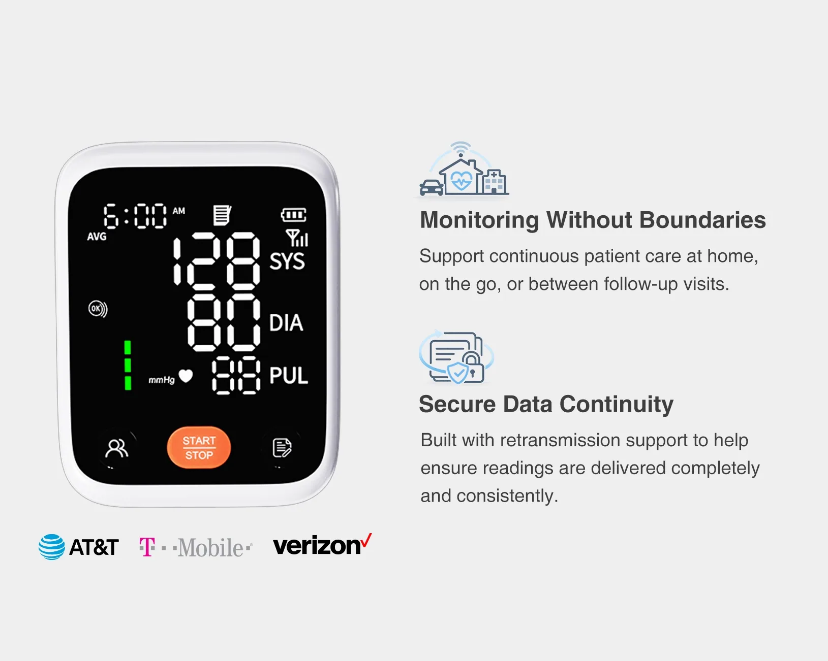 RPM Core ARM-90B Pro cellular blood pressure monitor in use