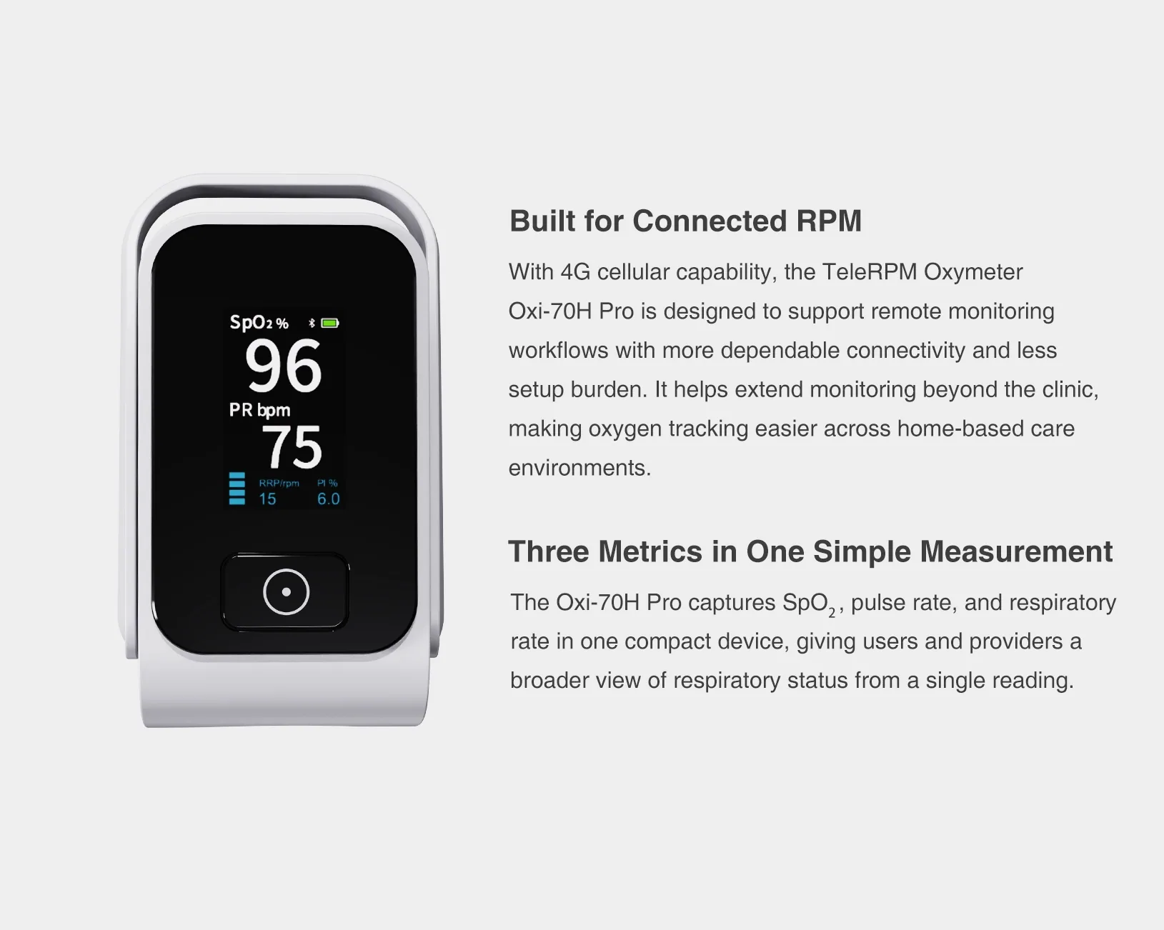 Oxi-70H Pro low-perfusion performance