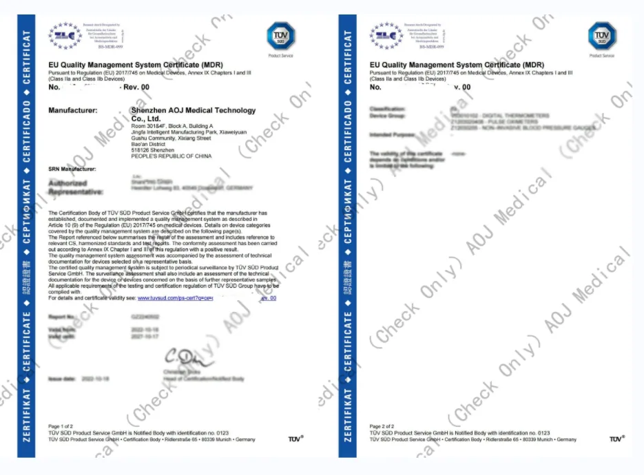 CE(MDR) Certificate
