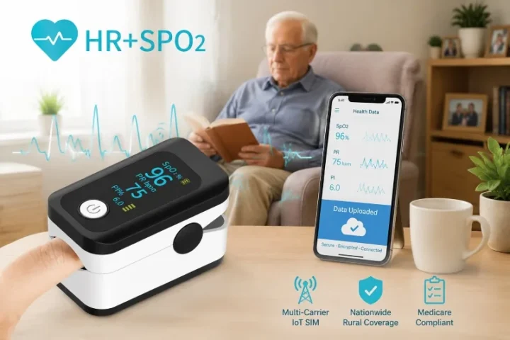 Multi-Carrier IoT SIM in RPM Oximeters: Ensuring Rural Network Coverage and Medicare Compliance